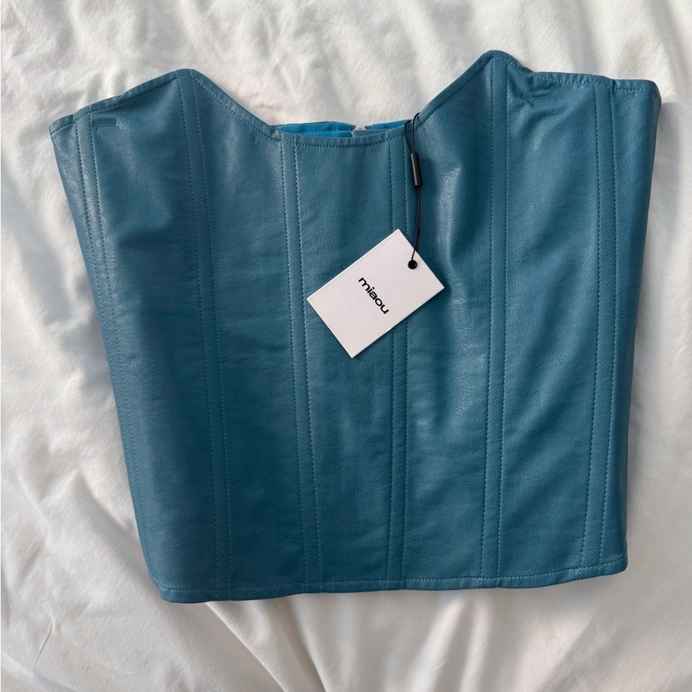 Miaou Leia Corset (M) NTW Teal Vegan Leather